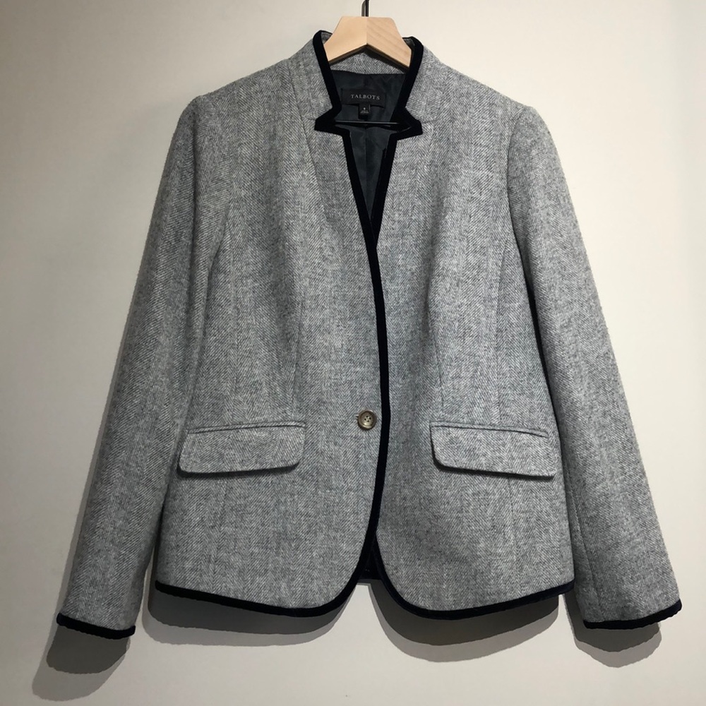 Talbots Grey Wool Blazer with Lining